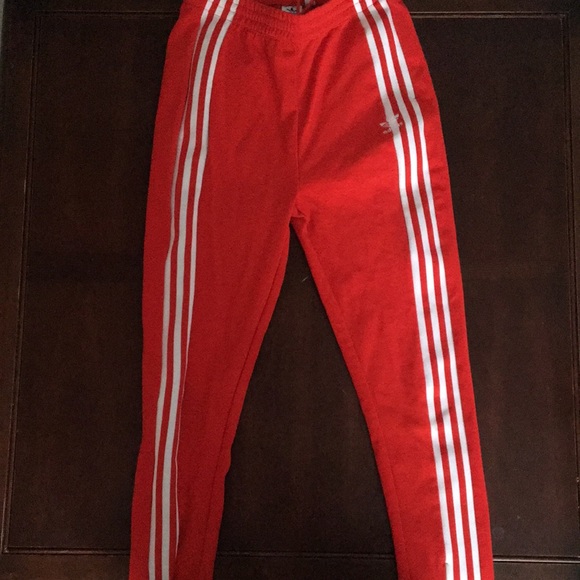 Adidas Red Trackpants Mens Medium US - Picture 1 of 5